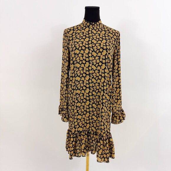 Scotch & Soda Dresses & Skirts - SCOTCH & SODA FLORAL PRINT RUFFLE MIDI DRESS SIZE SMALL / X SMALL